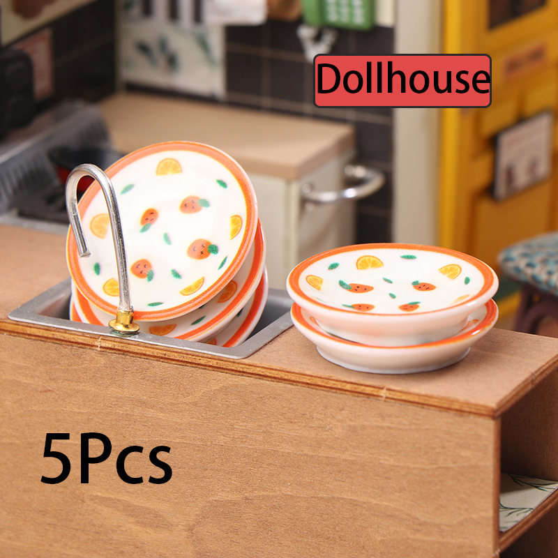 Kitchen Gadgets Website - 5Pcs 1/12 Dollhouse Mini Plates Dishes