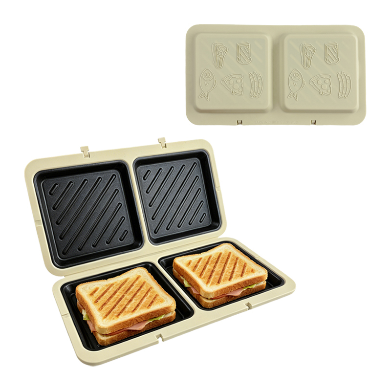 Breakfast Sandwich Maker - Double Portion Microwave Toastie Maker Removable