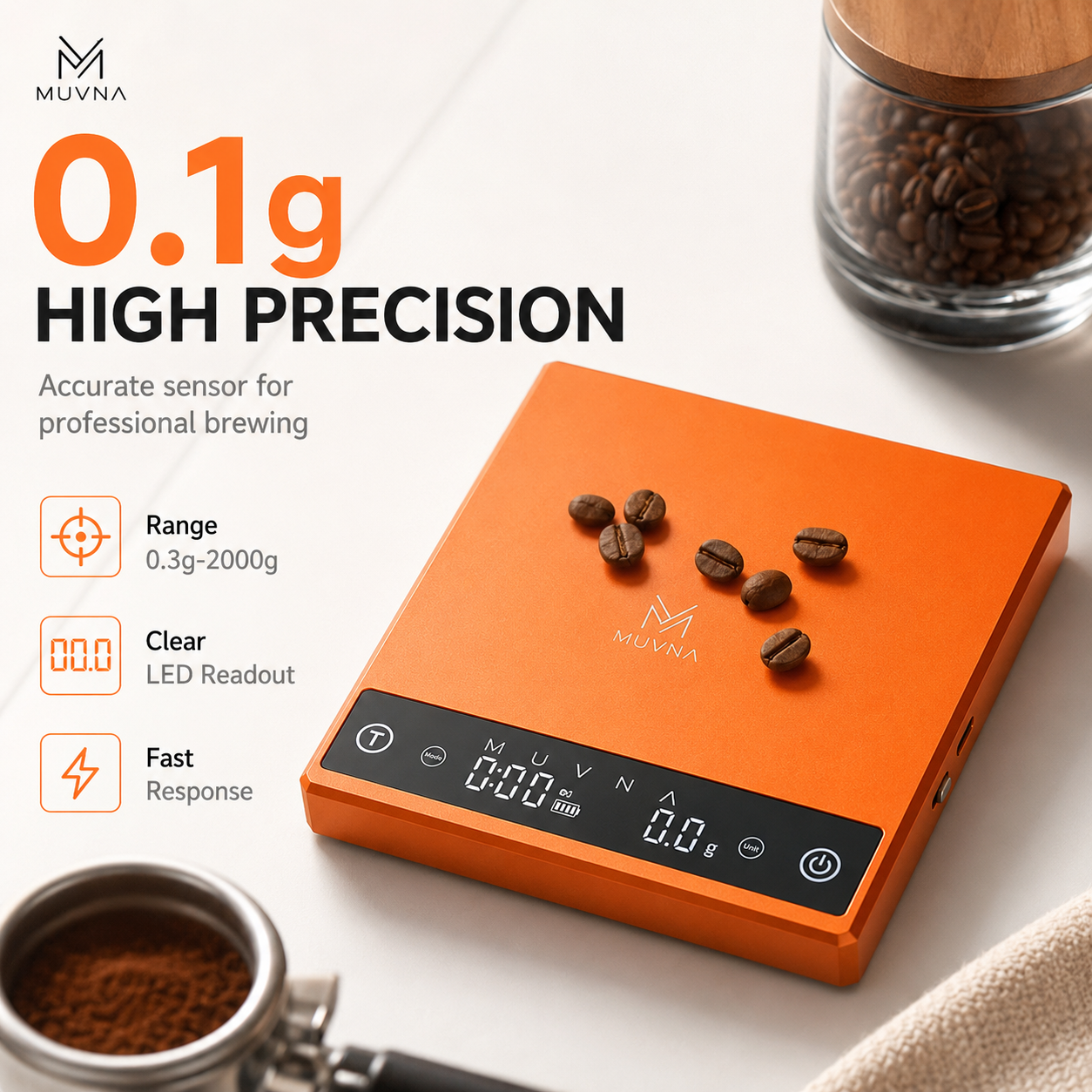 Kitchen Timer Digital - MUVNA Coffee Scale Espresso Scale Digital