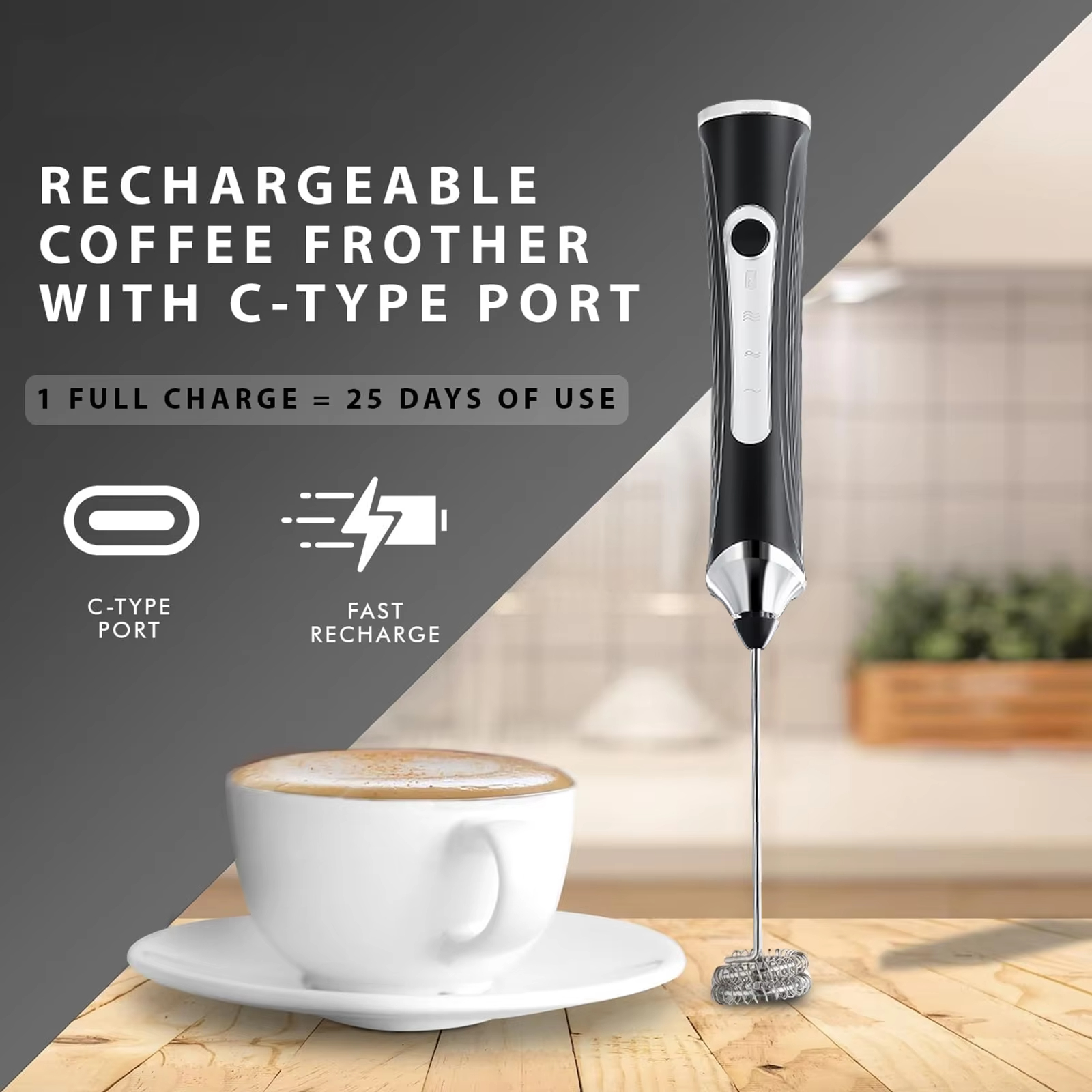 Kitchen Gadgets Electric - Electric milk frother, milk coffee mixer,