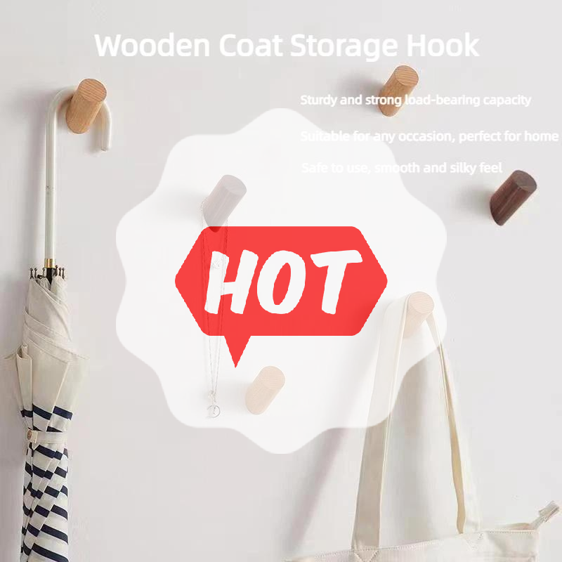 Kitchen Gadgets Holder - Wall Hanger Wood Hook Beech Holder