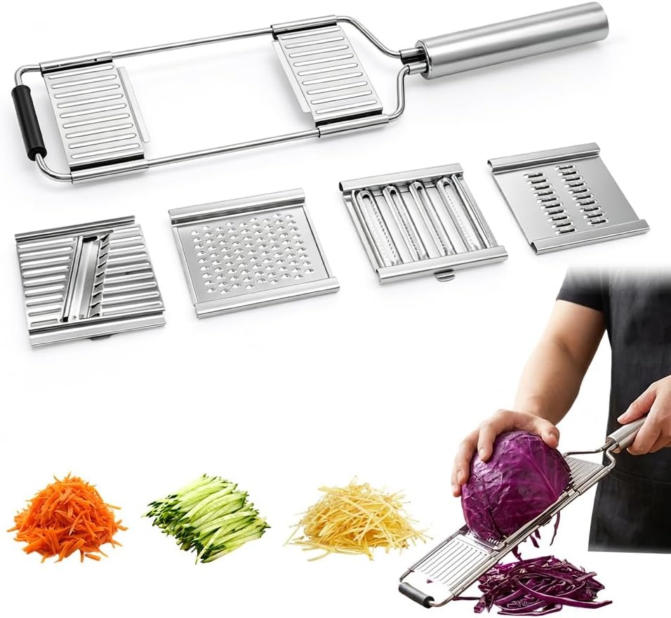 Kitchen Gadgets Essential - Grater Multifunctional 4 in 1 Handheld