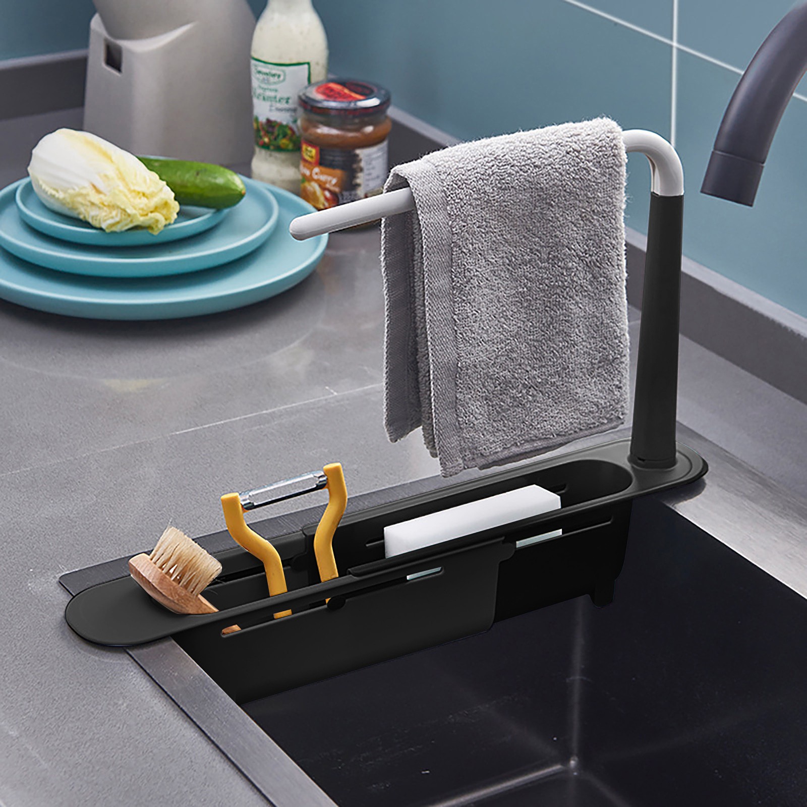 elescopic Sink Shelf Drainer R - Kitchen Gadgets Holder avis et prix