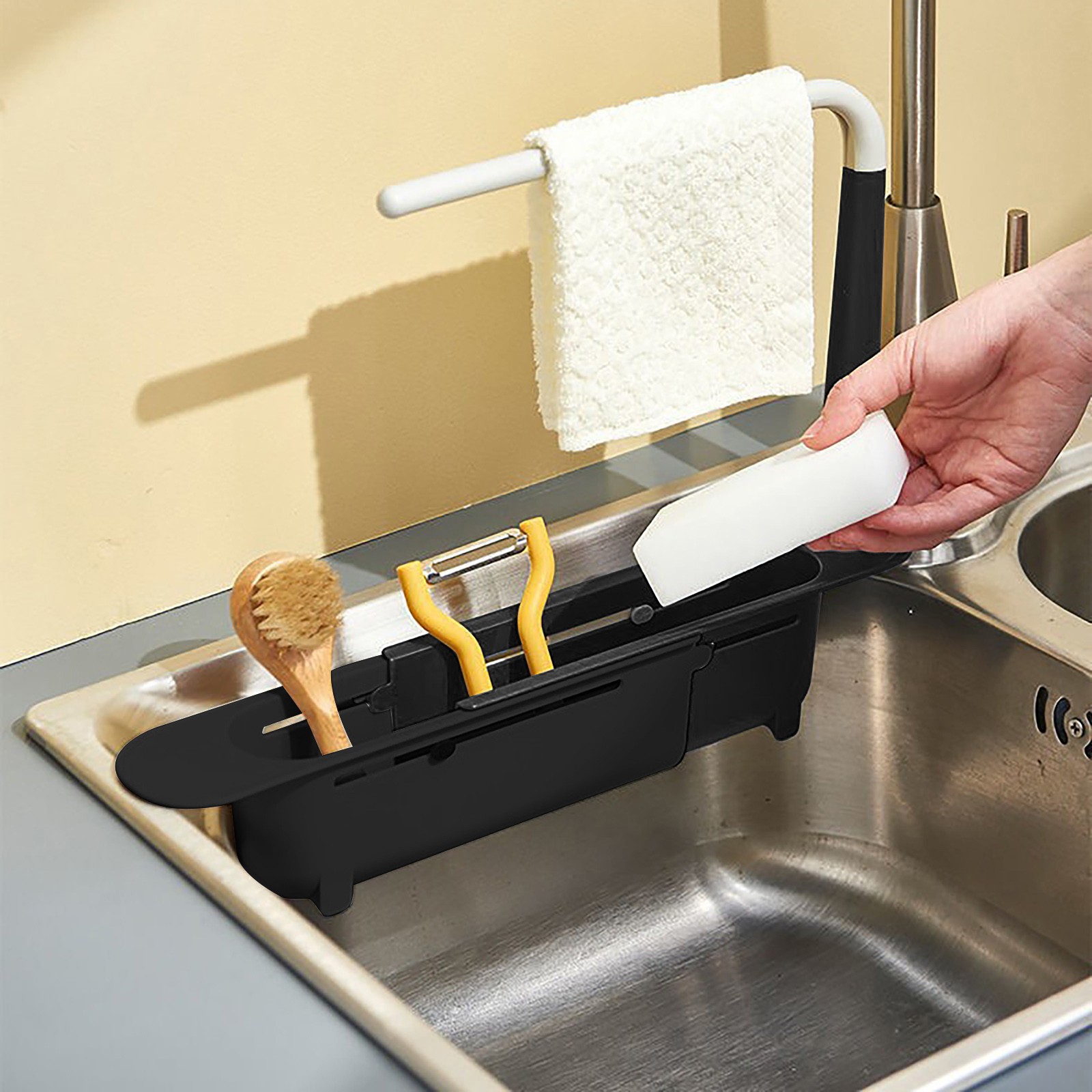 elescopic Sink Shelf Drainer R - Kitchen Gadgets Holder avis et prix