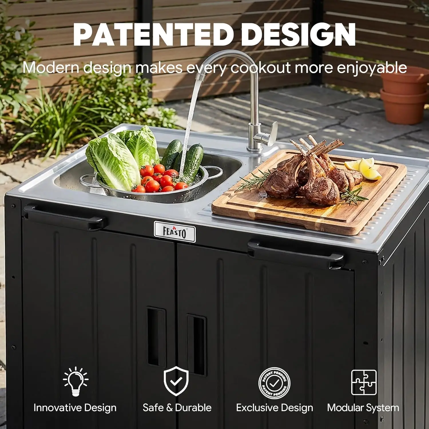 Outdoor Kitchen Island with St - Kitchen Gadgets Organizer avis et prix