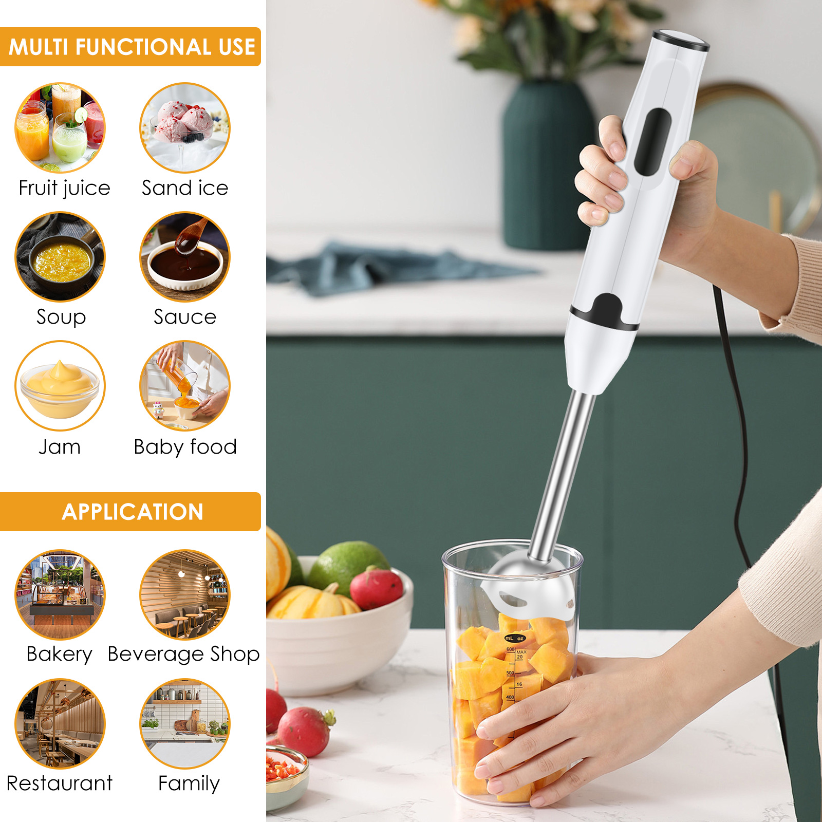 Immersion Blender Stainless St - Kitchen Gadgets Electric avis et prix