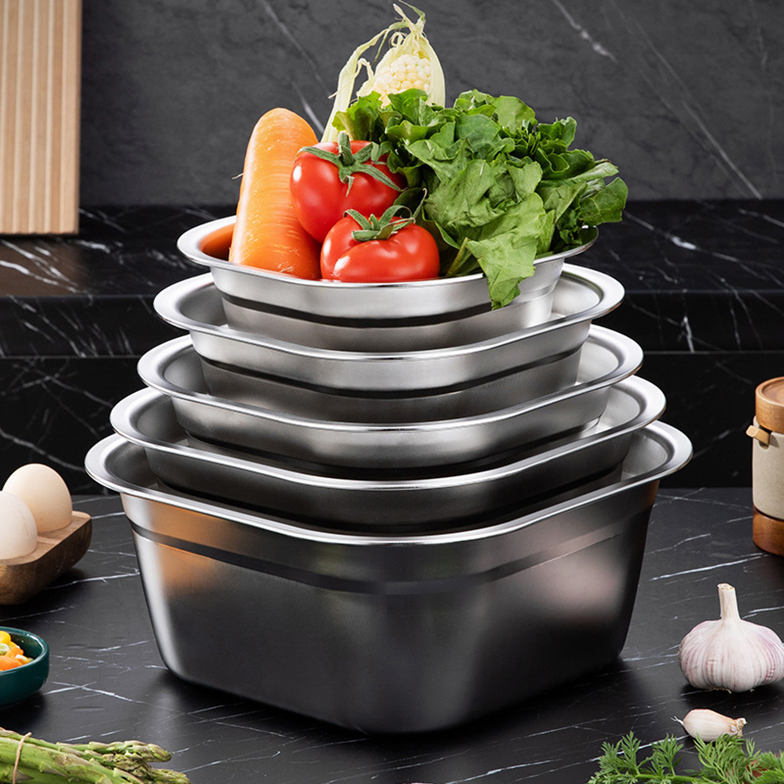 Stainless Steel Square Basin V - Kitchen Gadgets Organizer avis et prix