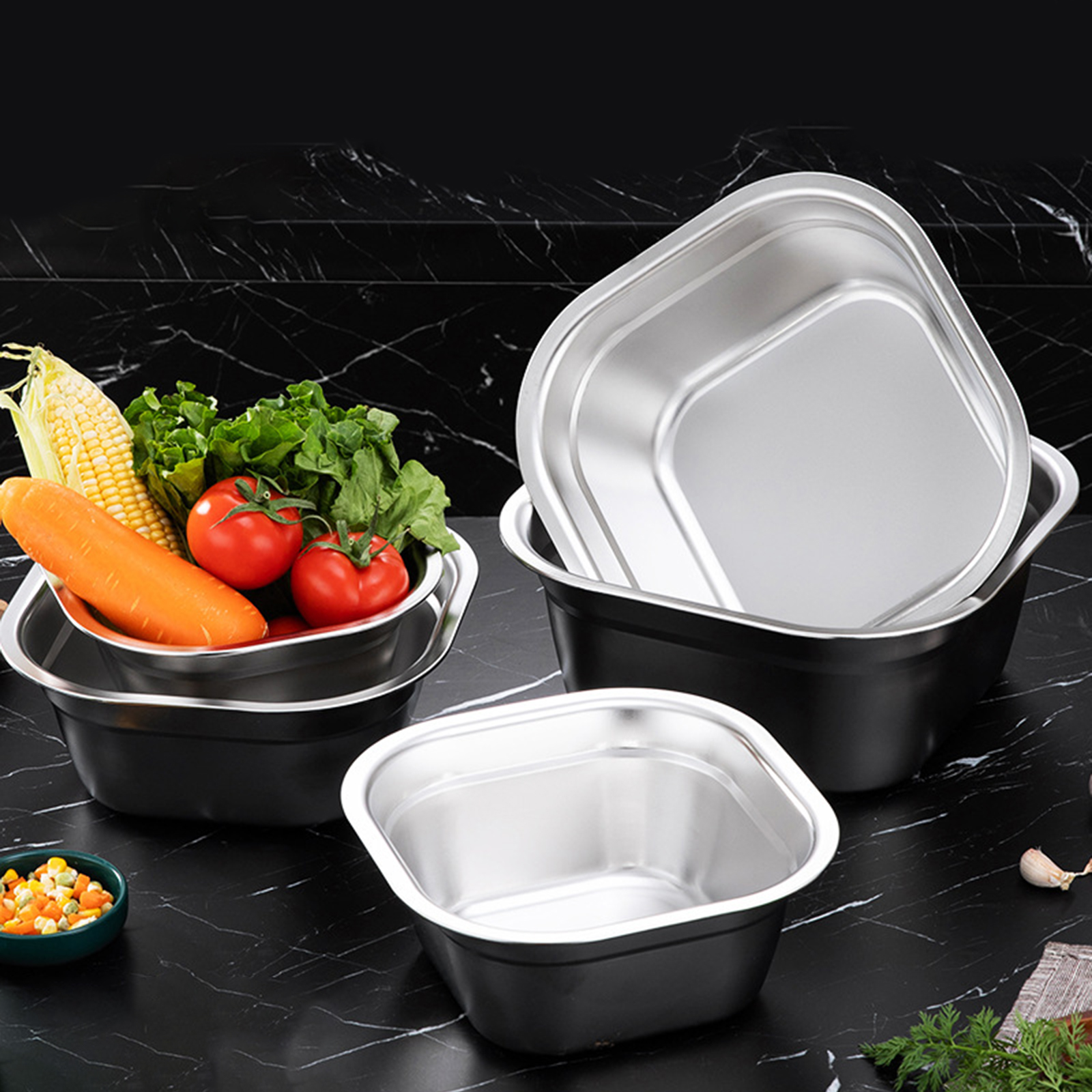 Stainless Steel Square Basin V - Kitchen Gadgets Organizer avis et prix