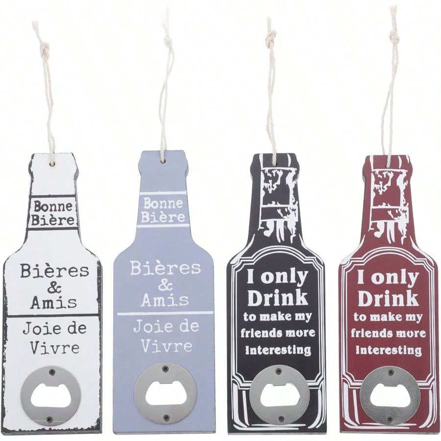 4pcs Retro Wooden Beer Bottle  - Kitchen Gadgets For Mom avis et prix