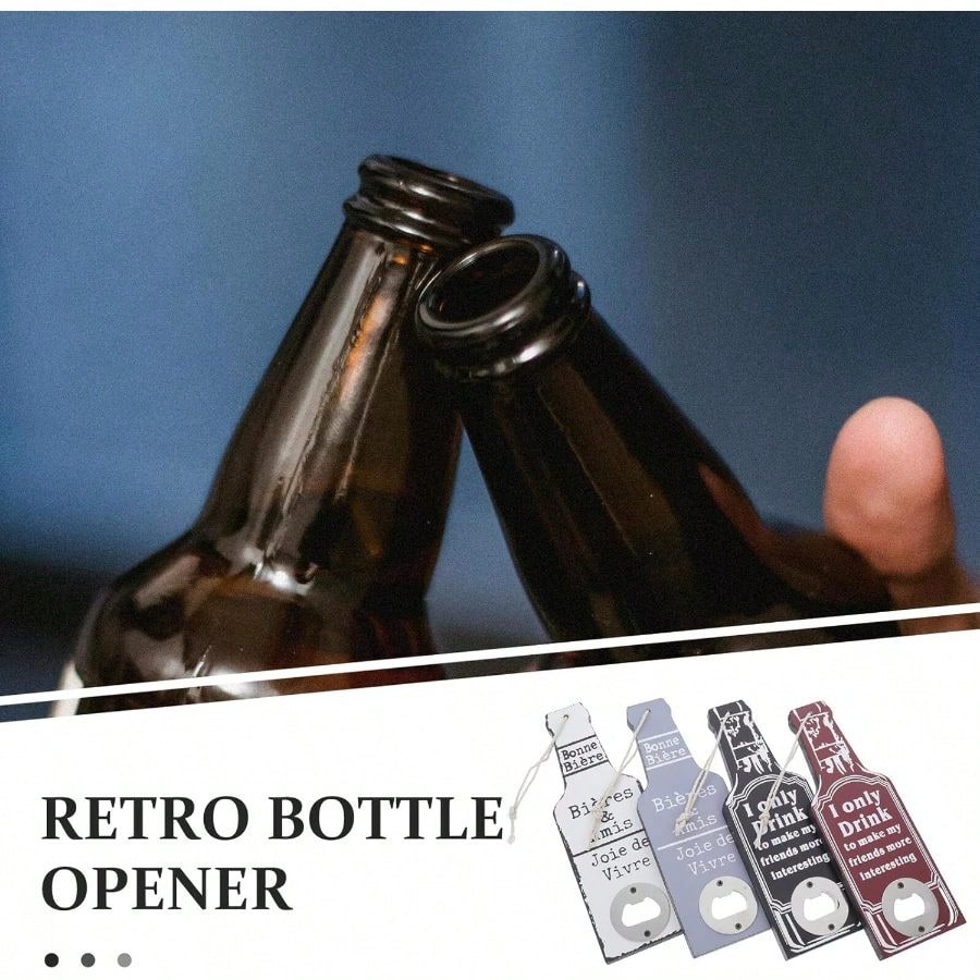 4pcs Retro Wooden Beer Bottle  - Kitchen Gadgets For Mom avis et prix
