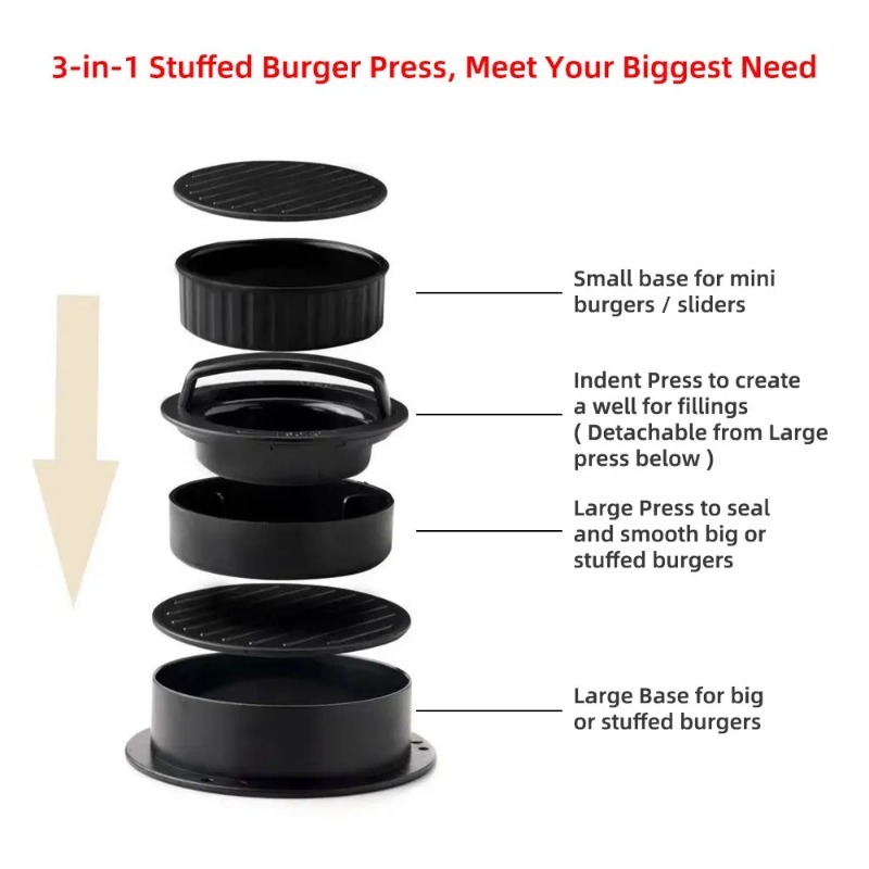 Round Hamburger Burger Press B - Kitchen Helper Gadgets avis et prix