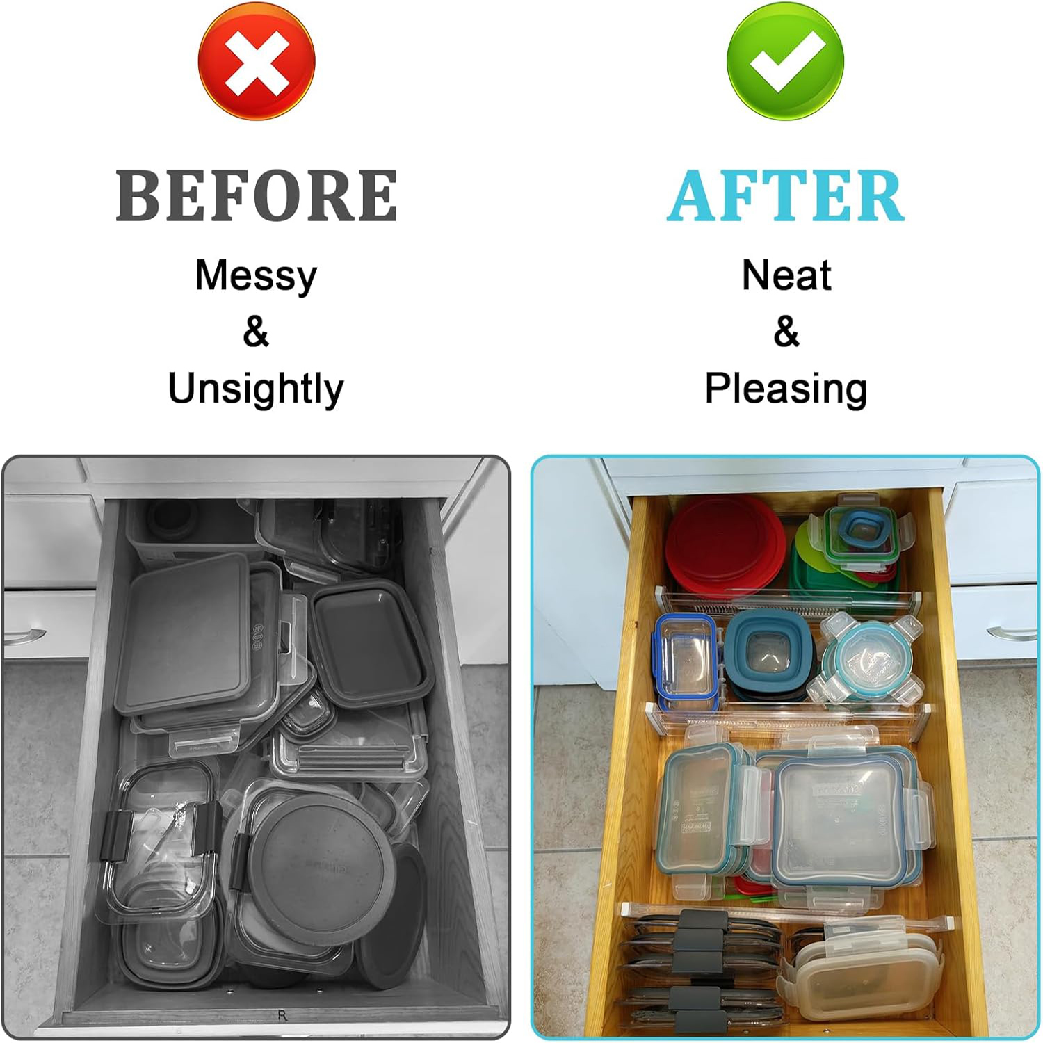 4/6/8/12 Pack Expandable Drawe - Kitchen Gadgets Organizer avis et prix